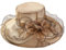 HIQIU Organza Hut Damen Breite Krempe Sommerhut Strandmütze, Ladies Elegant Sonnenhüte Fascinator Kirche Derby Hochzeit Party Hut (Khaki)