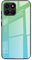 Dedux Custodia Cover per Honor X6a, Custodia in Vetro Temperato a Colori Sfumati + Protettivo TPU Case Cover (Verde)