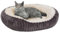 Wallace & Jones | Katzenbett für kleine und große Katzen | Cameron - Katzenkörbchen oval flauschig | Katzenkorb rutschfest | anthrazit-beige | Größe S | ca. 55 x 45 x 17 cm