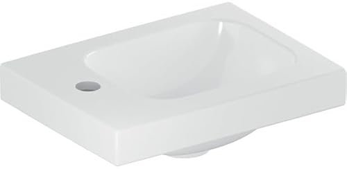 Geberit Handwaschbecken iCon Light 38x28cm, Hahnl. li, o. ÜL, weiß KeraTect