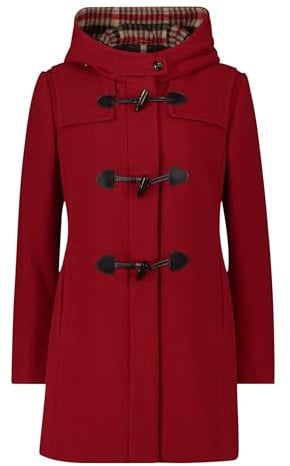 Gil Bret Damen Dufflecoat mit Kapuze 44, Dunkelrot
