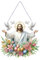 Starnearby DIY Diamond Painting Ostern Anhänger, 5D Diamant Painting Ostern Deko, Diamant Malerei Jesus Bilder Kranz Set mit Kette, Einseitig Wandbehang Kits für Fenster Wand Und Eingang Decor