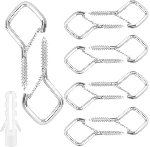 enithElite Ganci a Vite,10 Pezzi Ganci Da Soffitto,Occhielli a Vite,Gancio Soffitto,Gancio Lampadario,Ganci a Vite Senza Fine,Gancio Muro,Viti Con Occhielli a Vite
