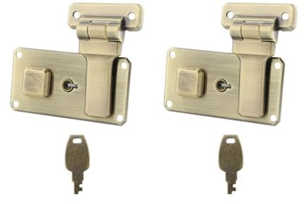 T Tulead Luggage Combination Lock Iron Tool Box Hasp Bronze Briefcases Replacement Locks Hasp Latch Lock 2PCS with Screws