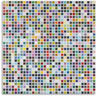 REDCHAMBER Poster auf Leinwand, abstrakte Maler, Gerhard Richter, 1024 Farben, Poster, Kunstdruck auf Leinwand, modernes Familiendekor, Poster, 40 x 40 cm