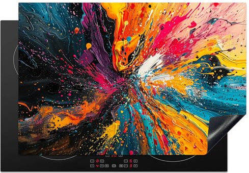 KitchenYeah© Copri Piano Cottura 77x51 cm Coprifornelli Tappetino per Induzione Fornello Tutto per la Cucina Graffiti - Arte - Colori
