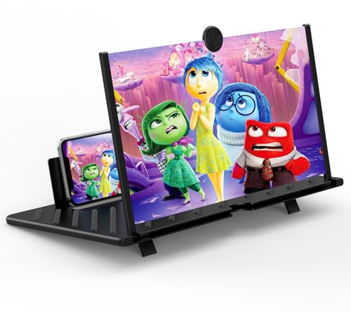 Bildschirmlupe für Handy, 50,8 cm (20 Zoll), 3D-HD-Vergrößerung, Projektor-Bildschirmvergrößerung für Filme, Videos und Gaming, faltbarer Telefonständer mit Bildschirmverstärker, kompatibel mit allen