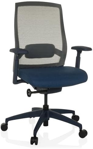 hjh OFFICE Ergonomischer Bürostuhl Colore Profi Drehstuhl, Sitztiefe & Lordosenstütze verstellbar, atmungsaktive Rückenlehne, Blau