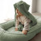 PaLulli® 2-seitig Musselin Babynestchen mit Pucktuch, Atmungsaktive Musselin - Handtuch mit Kapuze und eingenähten Ohren 100% Musselin Oeko TEX Kuschelnest Kokon für Babybett (Salbei grün)