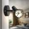 Sweier Deckenspots Schwarz, Deckenstrahler E14, mit Gitterschirm 1-Flamming Retro Wandlampe 350° Verstellbare, für Küche Wohnzimmer Schlafzimmer Arbeitszimmer Flur, Max. 40 Watt(Ohne Glühbirne)