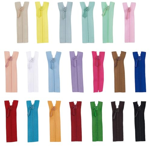 FINGERINSPIRE 20 Stück Winzige Reißverschlüsse Zum Nähen von Puppenkleidung 6cm Lang 20 Farben Nylon Reißverschluss Mit Reißverschlussschieber Aus Legierung Bunte Mini Reißverschlüsse Für Kleidung