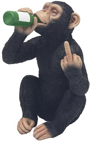 The Leonardo Collection Cheeky Monkey Drinking Decor Figurine | Drinking Monkey Theme, Humorous Style, Stable Construction, Display Ready, Conversation Piece, Thoughtful Gift