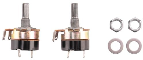 Asuinxurr 2Pcs 500K Ohm Single Linear Taper Potentiometer mit ein/Aus-Schalter