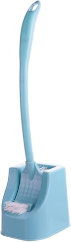 dvkGKLVq Toilet Brush，Toilet Wand，Toilet Brush and Holder Set,Double-sided Brush Head Can Be Bent to Clean All Corners of The Groove Gap,for Bathroom Restroom Deep Cleaning Toilet Brush(Blue)