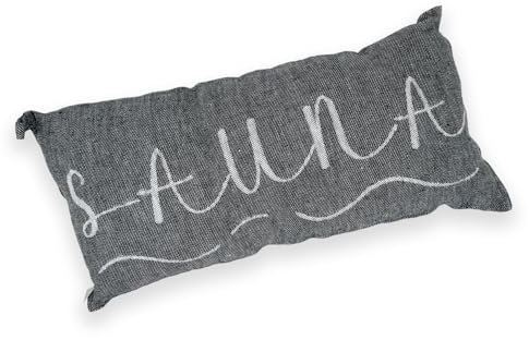 sositex | 1 Premium Saunakissen Lieblingskissen Reisekissen | Design: BANGA | Maße: 45 x 22 cm, 100% Leinen Hängematte, Strand oder Picknick (schwarz/Weiss)