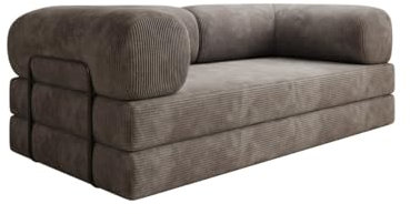 Luxusbetten24 Designer Sofa Lazy 3 Sitzer in Cord Hellgrau