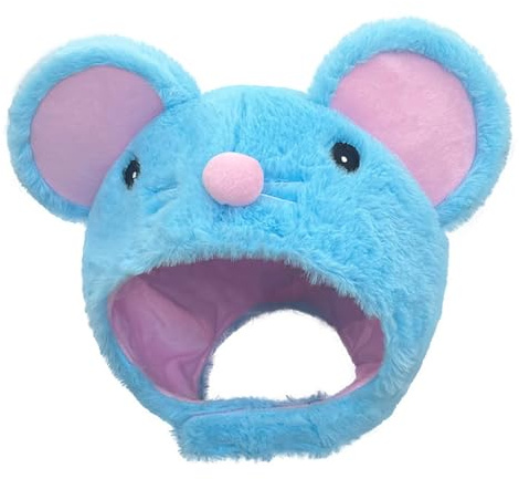 THOANBY Cartoon-Mäuse-Mütze, Cartoon-Mäuse-Mütze in Blau, verstellbar, warm, Unisex, modisch, für kaltes Wetter, für Verschiedene Altersgruppen