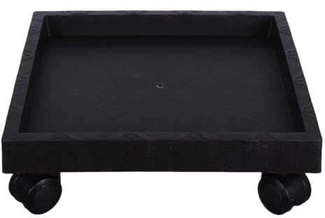 Yardenfun Plato para Macetas Cuadrado con Ruedas Bandeja de Plástico Engrosado Resistente y Duradero Soporte Móvil para Plantas Fácil de Mover Interiores y Exteriores para Jardinería y