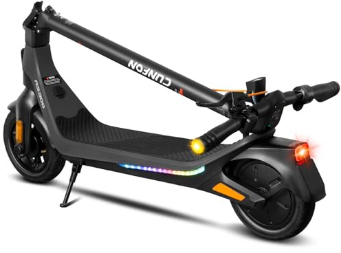 Trottinette Électrique Adulte CUNFON RS500/RZ800/RZ1000, Anti-vol Empreinte, Pneus 9,5/10/10,5 Pouces, Batt 36/48V 10.4/13/18/24Ah, Freins Disque+Électronique, Autonomie 25-80km, Charge Max 120-190kg