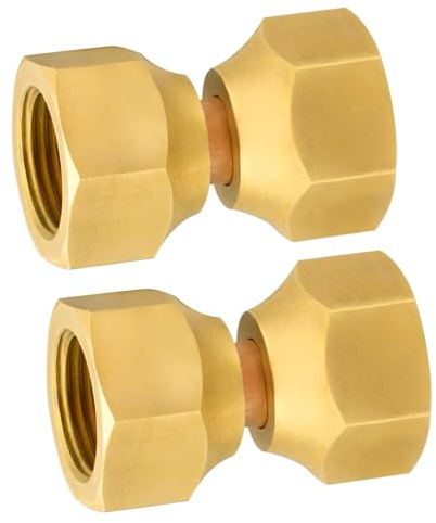 Lot de 2 raccords rotatifs en laiton de 7,6 cm - Double écrou anti-fuite pour systèmes hydrauliques et pneumatiques - Raccords rotatifs - Mise à niveau de l'adaptateur rotatif