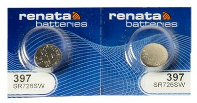 Renata 397 Button Cell watch battery, 2 Batteries by FindingKing