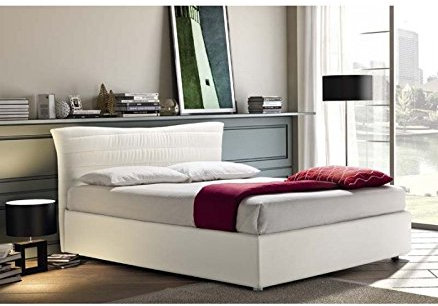 Stilfar Letto Matrimoniale Ester con Contenitore in Ecopelle Made in Italy - Ecopelle Viola 27 (+ € 145.00), Testata Non Sfoderabile