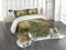 ABAKUHAUS Weihnachten Tagesdecke Set, Pine Tree Presents, Set mit Kissenbezug Sommerdecke, für Einzelbetten 170 x 220 cm, Grün Beige