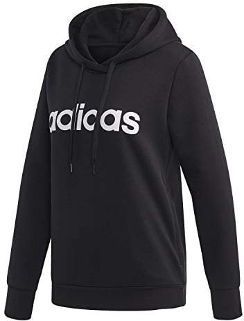 adidas Damen Essentials Linear Over Head Hoody, Black/White, XS