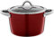 Silit Vitaliano Rosso Faitout haut avec couvercle en verre et céramique fonctionnelle Silargan Rouge foncé 22 cm 4,7 l