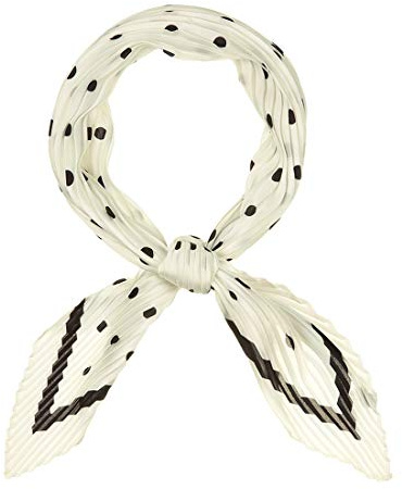 sourcing map Damen 50er Jahre Rhombus Taschentuch Bandana Stirnbänder Plissee Polka Dots Halstuch Kopftuch Beige 102 x 45cm