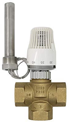 Das elektromagnetische Ventil 30-70 Grad Steuerung Fußbodenheizungssystem Thermostatventil M30 * 1.5 Dreiwegeventil Industriebedarf (Specification : DN25)