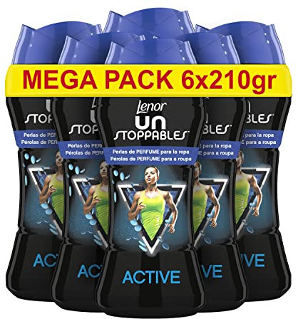 LENOR Unstoppables Parfümperlen für Kleidung, Active-Technologie, Lilie, Blau, 15 Stück (6 Stück)