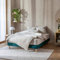 Cache-sommier Coton Jersey Bleu Canard 140x190 à 150x200