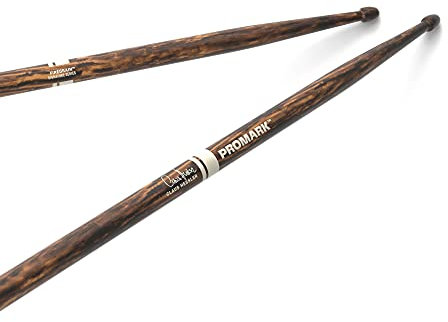 ProMark Drumsticks | Schlagzeug Sticks | Claus Hessler ActiveGrip Clear, FireGrain Hickory Drumstick, Holzspitze, TXCHW-FG-AGC, Black