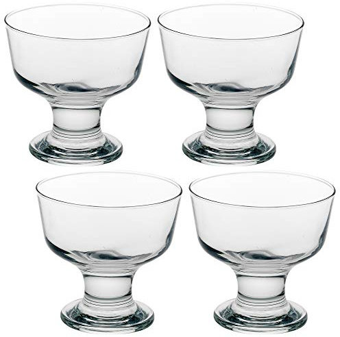 2/4/6 Ice Cream Sundae Dessert Cocktail Fruit Pudding Glass Bowl Dish Stand Set (4)