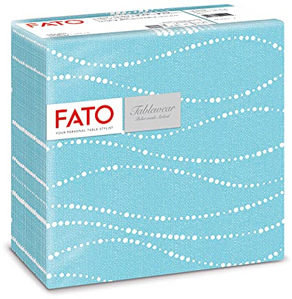 Fato, Trockene Papierservietten, Airlaid, Textileffekt, Packung mit 50 Servietten, Format 40x40 gefaltet in 4, Dekor Alaska Perlendekor