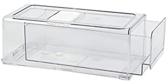 GREENTEC Fridge Organizer,Stackable Storage Container, Refrigerator Drawer, Pull Out Organization Bin for Kitchen, Closet, Sliding Freezer Organizer, Medium