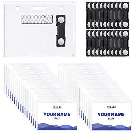 Magnetischer Namensschildhalter, 20 Stück, 10,2 x 7,6 cm, transparent, für Konferenzen, Veranstaltungen und Meetings