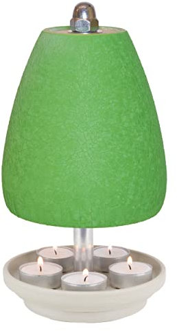 Teelichtlampe Orchidee, IN GRÜN - *7Jahre Garantie* - LIVESTYLE IN Keramik, Licht & Wärme, Handarbeit Teelichtofen - 5 Teelichter (inkl. Teelichter + Feuerzeug) Über 20.000 sehr zufriedene Kunden!