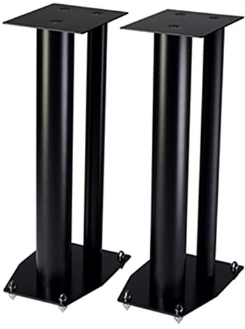Feet Speaker Stand Metal Speaker Floor Stand Surround Sound Speaker Stereo Stand With Silver Plated Full Brass Feet (Color : Black, Size : 21 * 28 * 50cm)