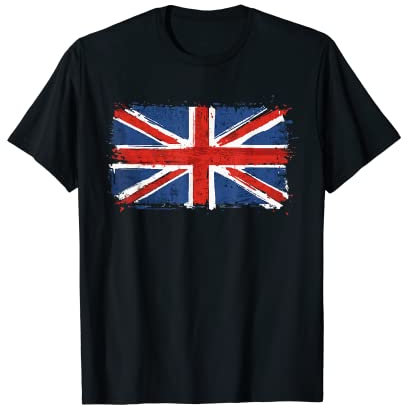 Union Jack British Flag Vintage Grunge Ripped United Kingdom T-Shirt