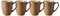 BITZ Becher mit Henkel, Kaffeebecher aus Steinzeug, 30 cl, 4er-Set, Wood/Sand