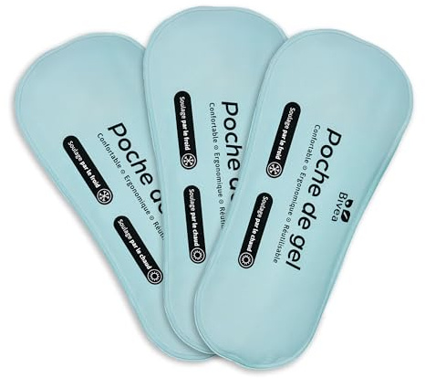 Bivea - Lot de 3 Poches De gel Ergonomique pour bain dérivatif - Bien-être par le froid - Cryothérapie périnéale - Bienfaits du froid sur le périnée -Petit Format pour la journée, 3 unités