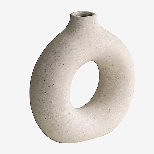 SKLUM Keramikvase Dalita ↑18 cm Creme-Beige