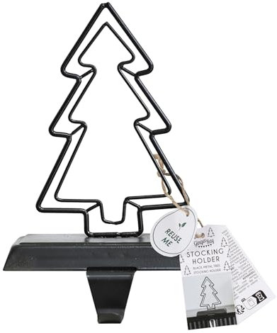 Ginger Ray Metal Christbaum-Halter für den Kaminsims, Schwarz