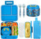 JXXM Bento-Lunchbox für Kinder mit 237 ml Suppen-Thermos, auslaufsichere Lunch-Fach-Behälter mit 3 Fächern, Bento-Box, Thermos-Lebensmittelglas und Lunch-Tasche, BPA-frei, Schule, extreme Lokomotive