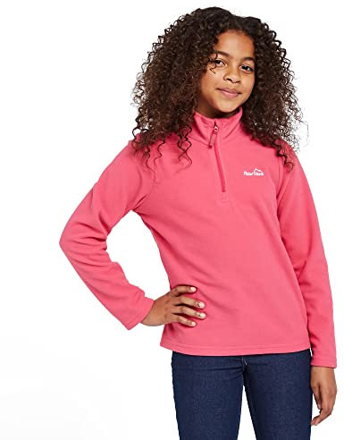 Peter Storm Kids' Bracken Lightweight Half Zip Fleece, Kids Fleece Top, Kids Fleece Midlayer, Outdoors, Camping, Trekking, Hiking and Walking Clothing, Pink, Age 9-10