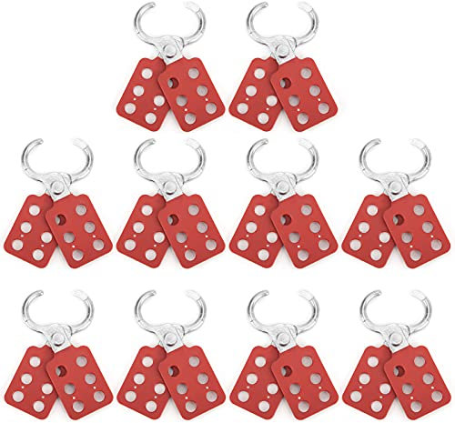 Pack of 10 Locking Hasp, 6 Holes Aluminium Lock Out Hasp Safety Lock Hasp Lock Locking Hasp for Chemical Industry Electric Energy Petrol 25 mm