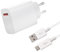 Visiodirect Chargeur Secteur Rapide USB2 33W + Cable USB pour Samsung Galaxy A10 SM-A105F 6.2 - Blanc
