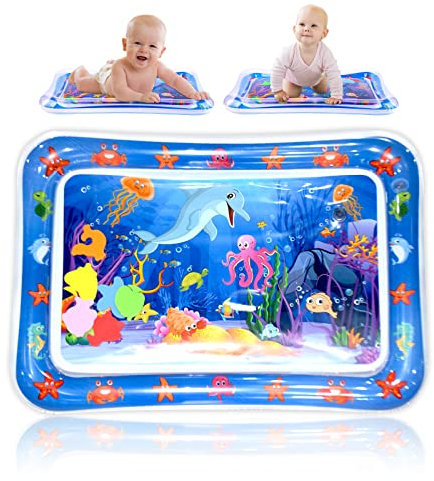 Wassermatte Baby wassergefüllte Spielmatte Wasserspielmatte Spielzeug aufblasbare Baby Bauchzeit Matte 70 x 50cm für Baby ab 3 6 9 Monate (C)